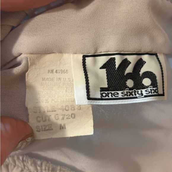 Vintage Cream Button Down Blouse with Front Ruffle and Victorian Collar - Picture 3 of 9